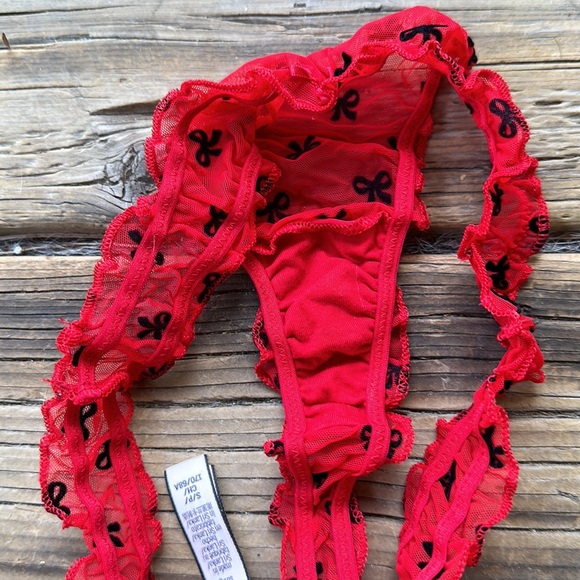 NWOT 5 FOR $25‼️ VS Mesh Bow Thong Set - Picture 7 of 8